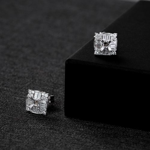 BÔNG TAI KIM CƯƠNG THIÊN NHIÊN KẾT BAGUETTE